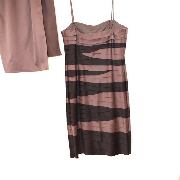 Form fitting ribbon evening dress with Shawl - Picture 1 of 3